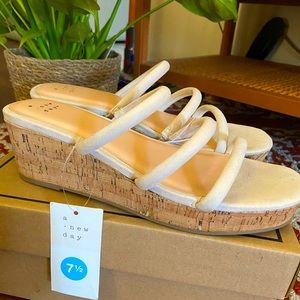 Cream & Cork Wedge Sandals